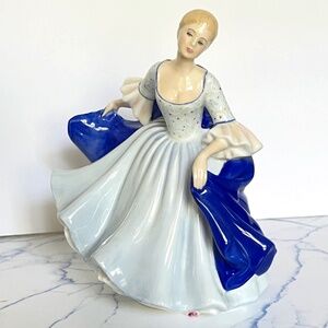 Vintage Royal Doulton Bone China 'Dulcie' Woman with Blue Cloak Figurine HN2305